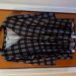 Indigo Rose Button Front Baby Doll Tunic, Black/White, Size 3X (B1)